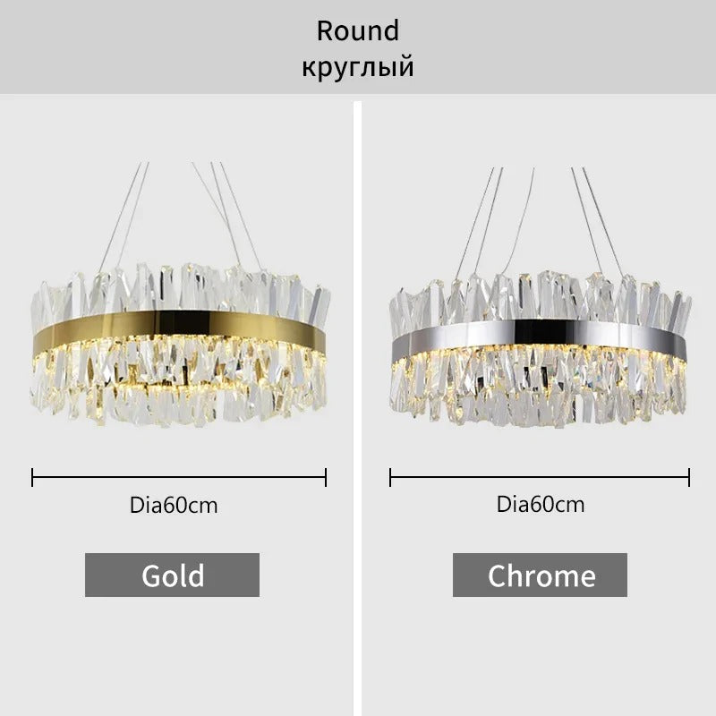 Circular Modern Spike Crystal Chandelier