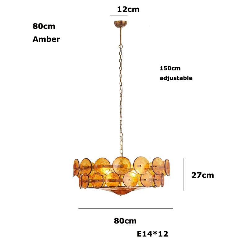 French Glass Art Chandelier