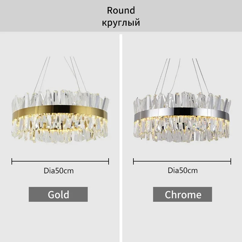 Circular Modern Spike Crystal Chandelier