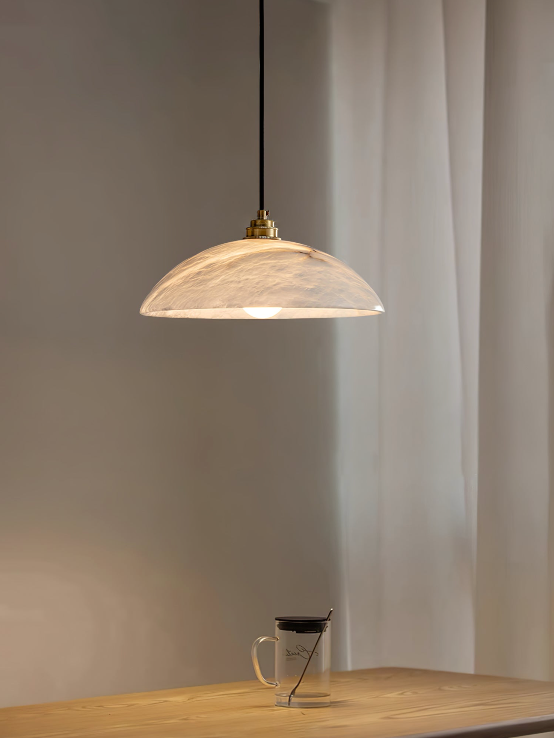 dome pendant ceiling light with black wire
