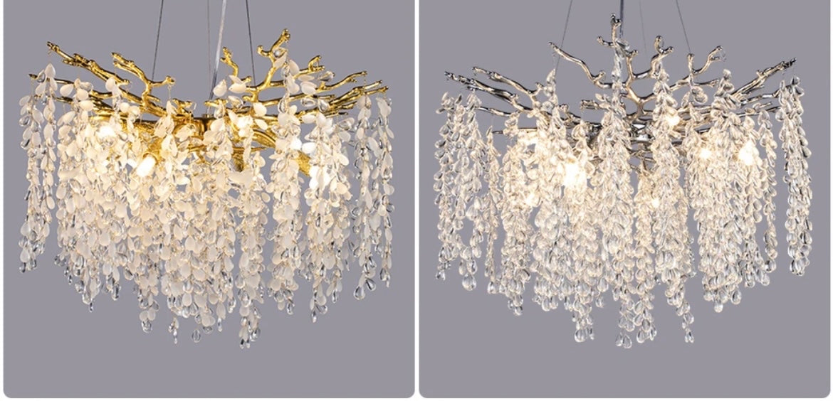 gold branch Grape Crystal Branch Chandelier lighting
