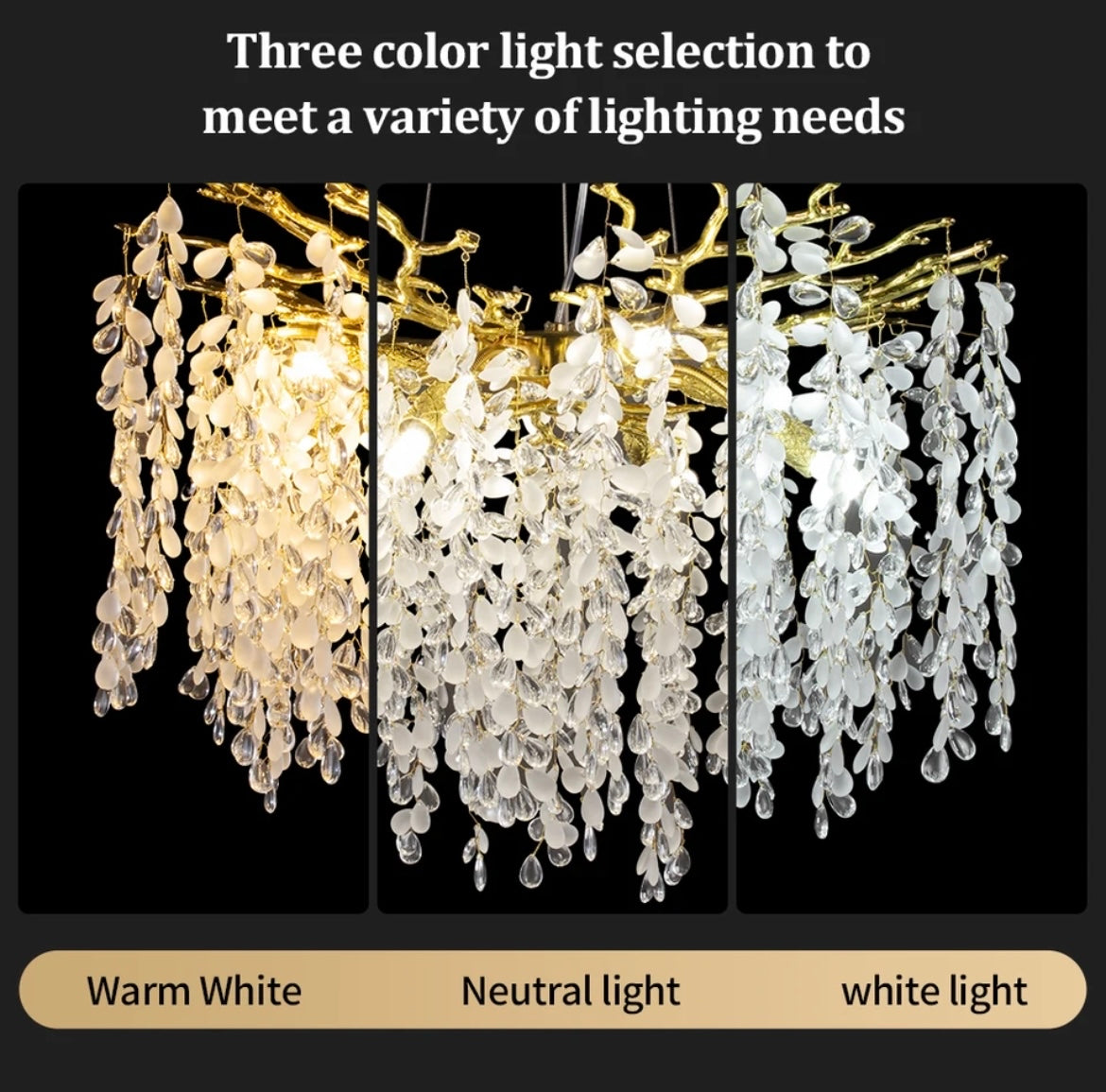 gold branch Grape Crystal Branch Chandelier lights
