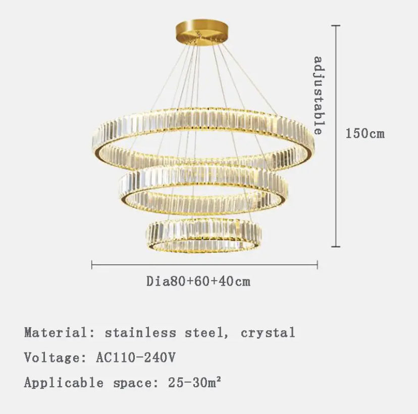 Modern Luxury Circular Crystal Chandelier