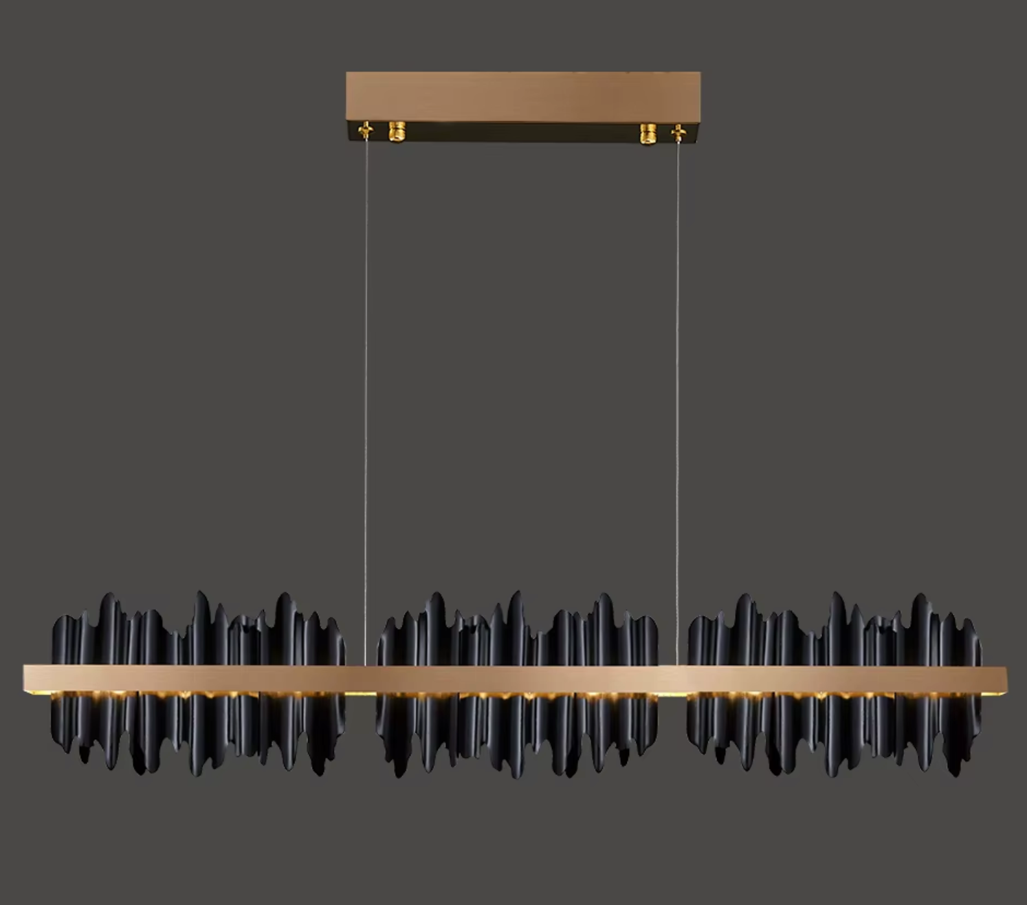 modern black and gold chandelier