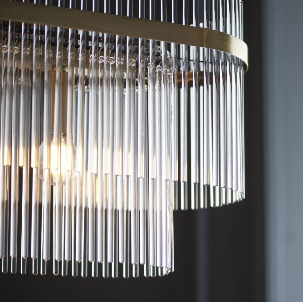 glass oval chandelier