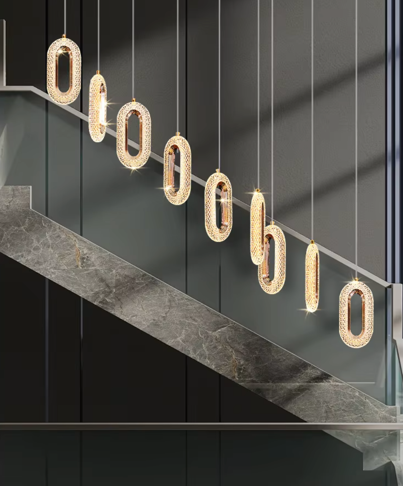 Gold LED Ring Light For staircase