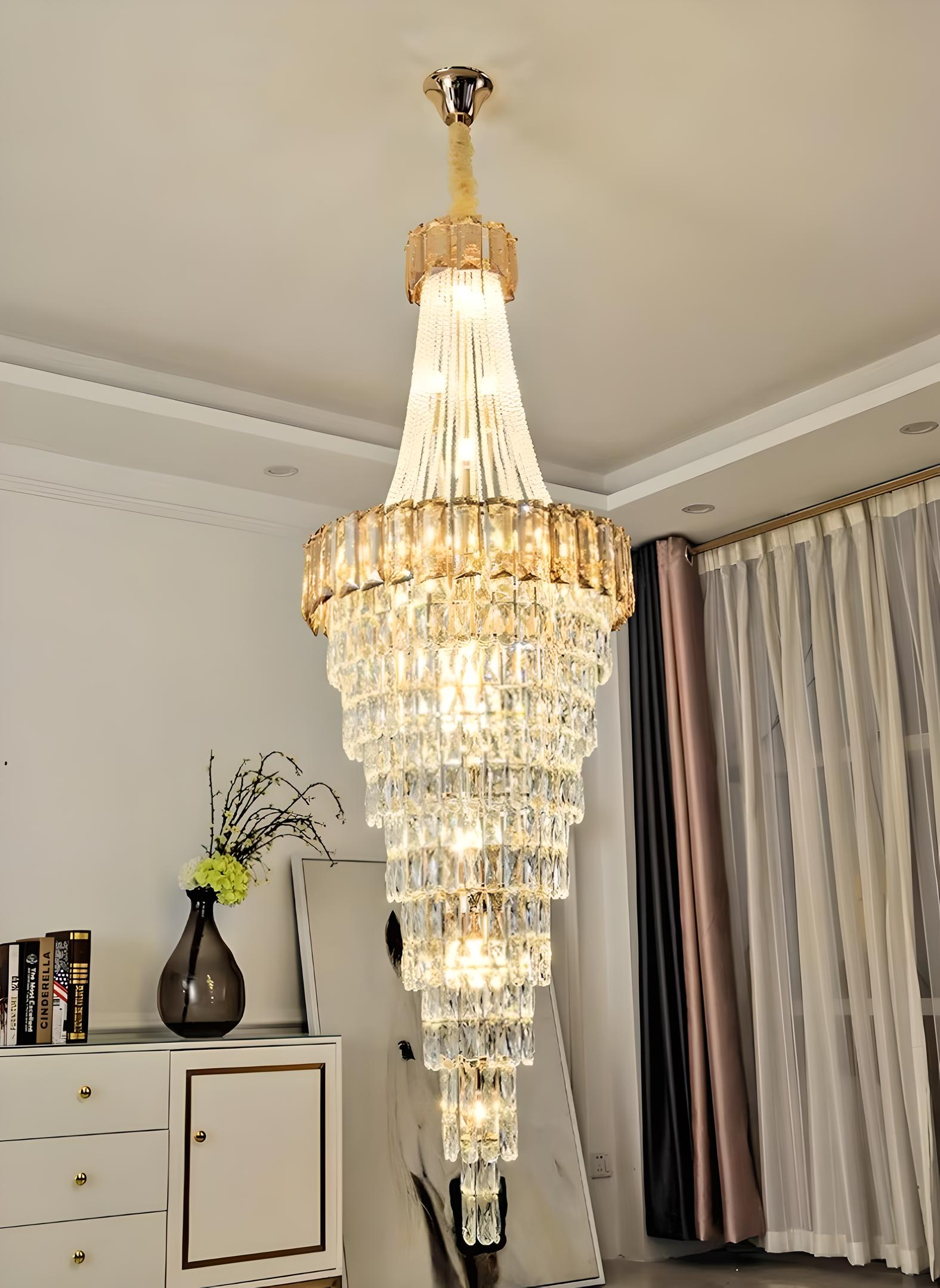 Modern Duplex Crystal Chandelier crystal tiers