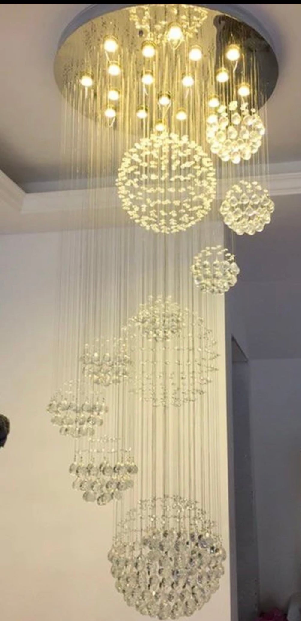crystal bubbles ball chandelier