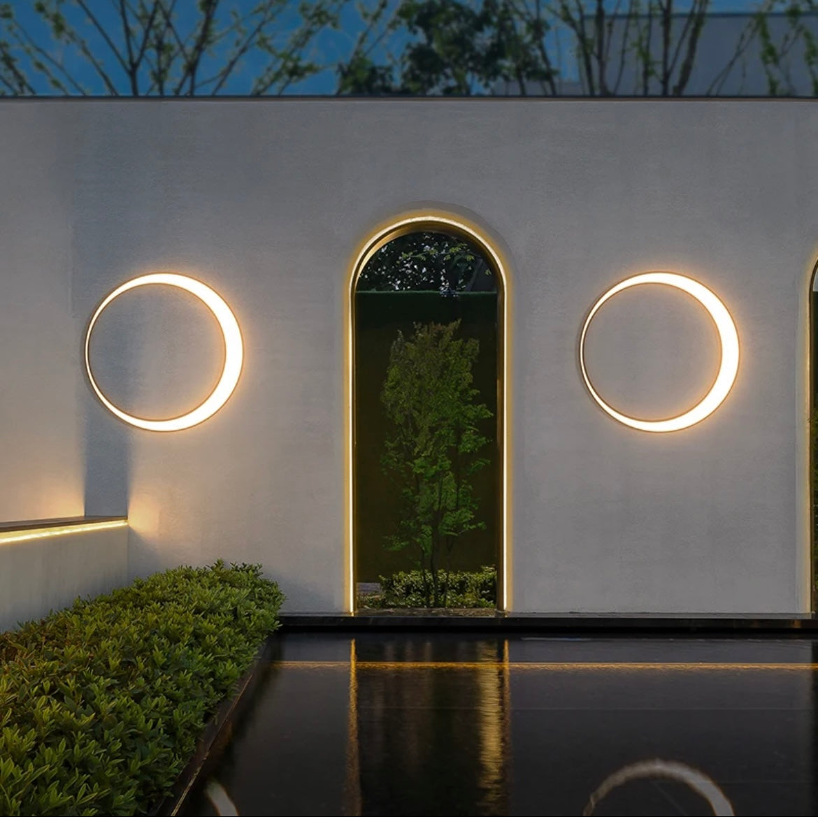 moon shaped wall light outdoor
