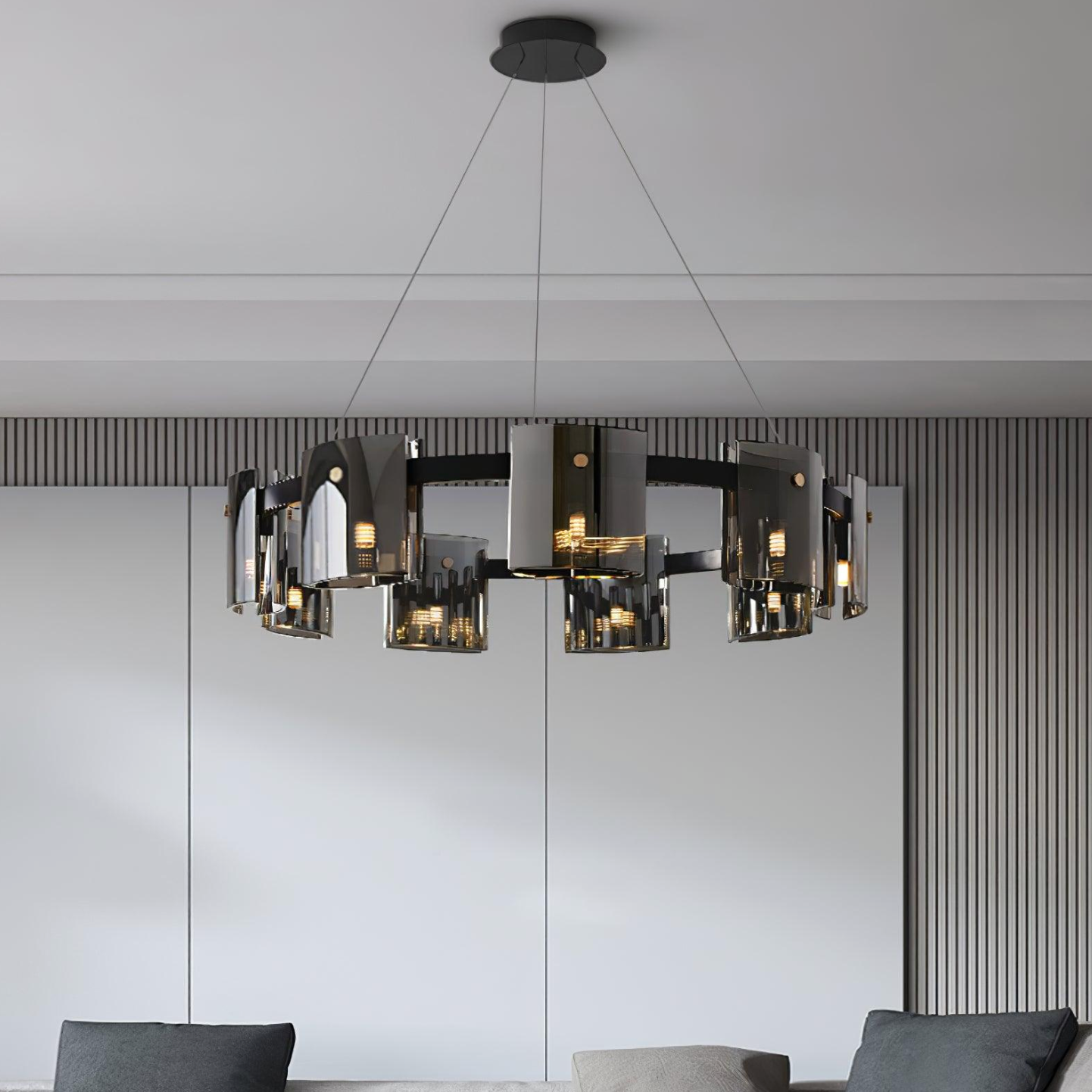 black stained glass pendant light