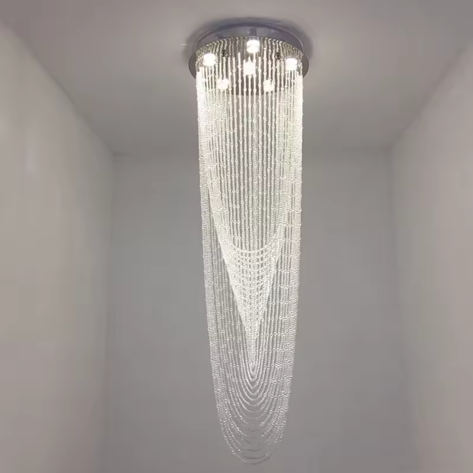 Crystal statement hallway lighting