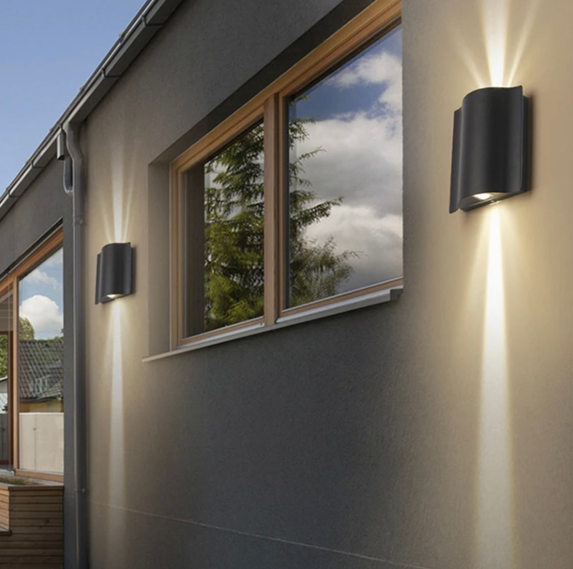 wall mounted wave style black outdoor lights