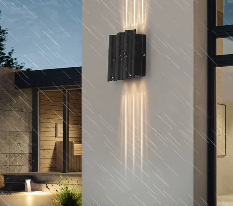 wave stye outdoor black lighting
