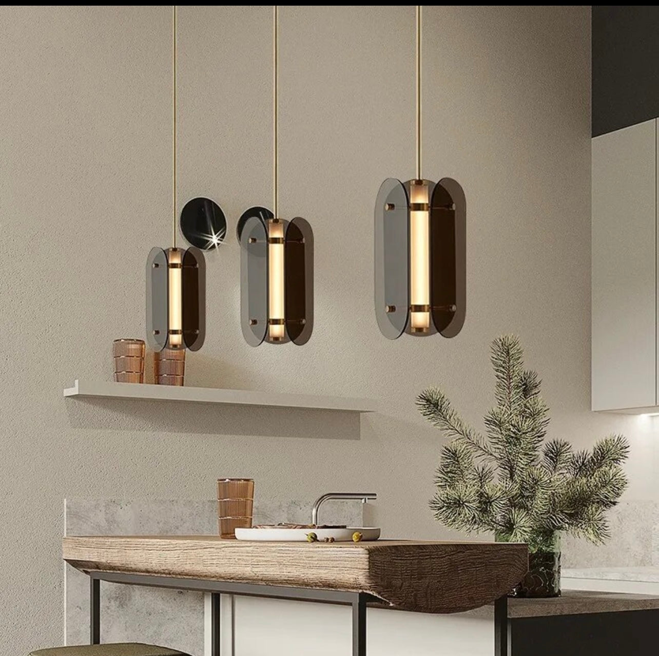 3 Creative Panel Glass Pendant Lights