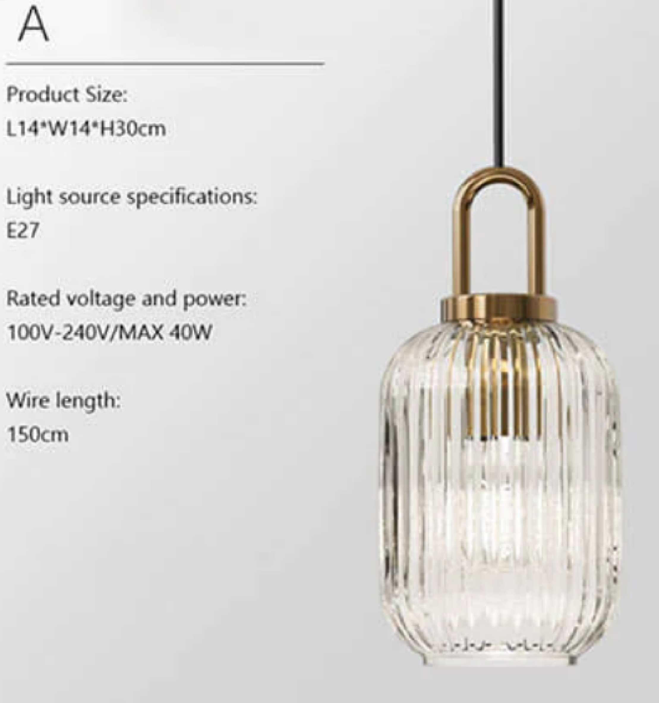 3 Nordic Brass colour Glass Pendant Light