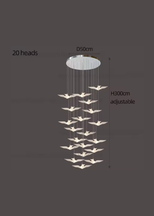 20 piece luxury bird staircase pendant 