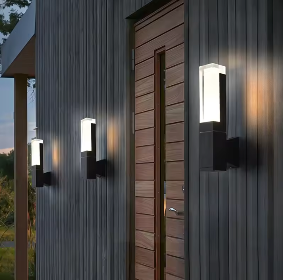 Black Rectangle Modern LED Outdoor Wall Light