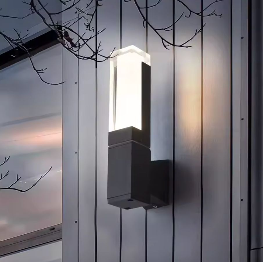 Black Rectangle Modern LED Outdoor Wall Lights