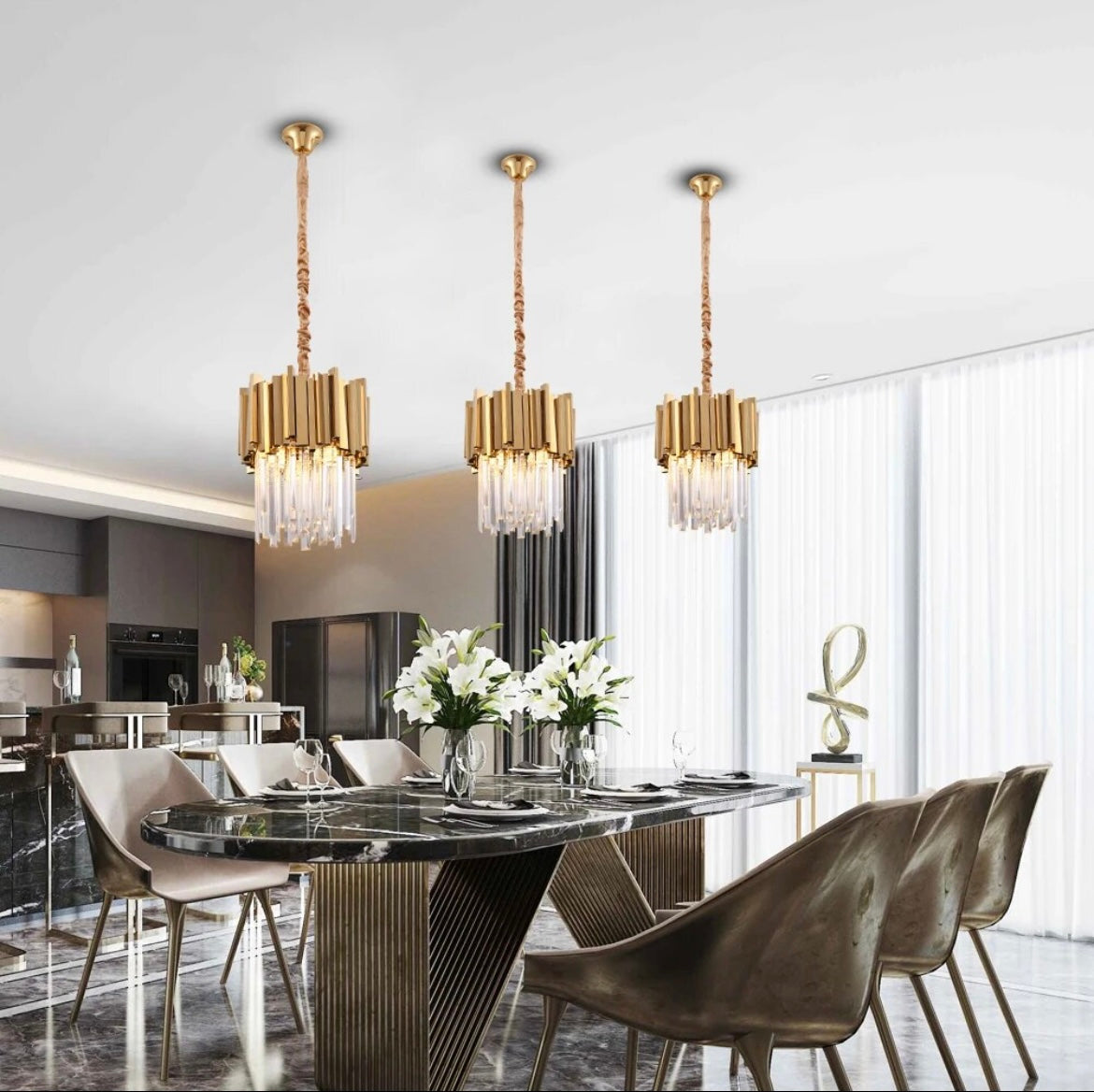 Luxury K9 Crystal Small Round Hanging Lamp