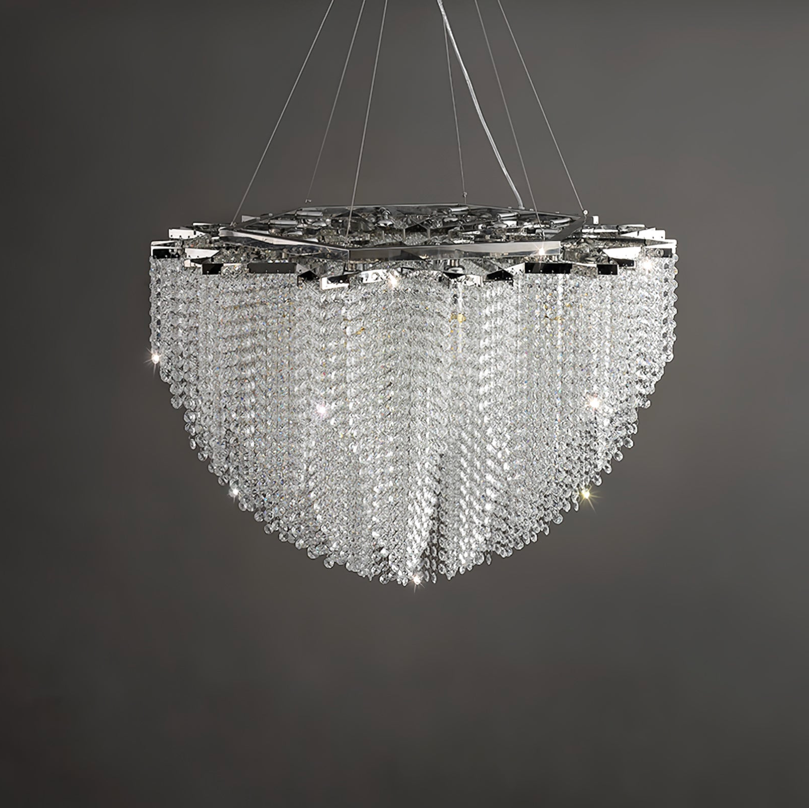 Hanging Attic Crystal Chandelier