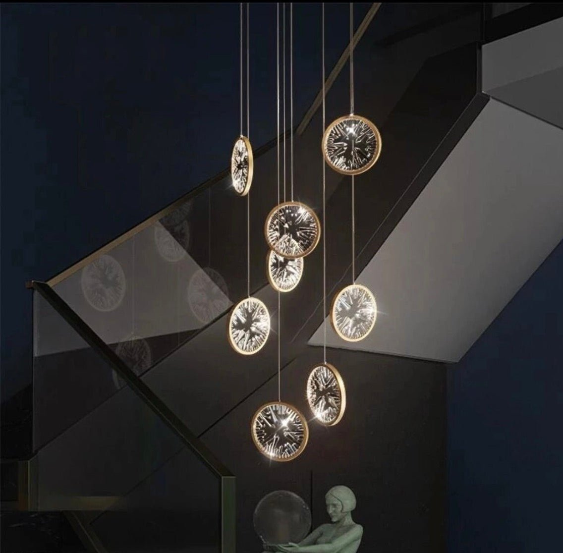 Luxury Circular Crystal Staircase Chandelier