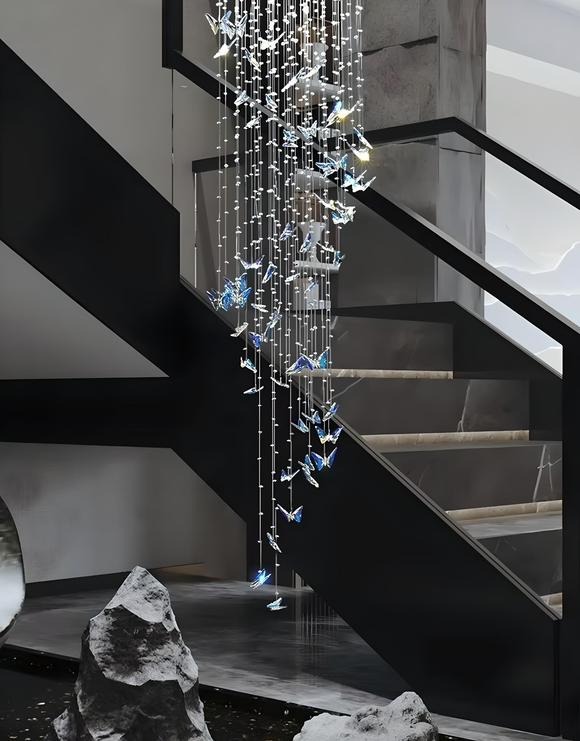 Sparkle Crystal Butterfly Staircase Pendant