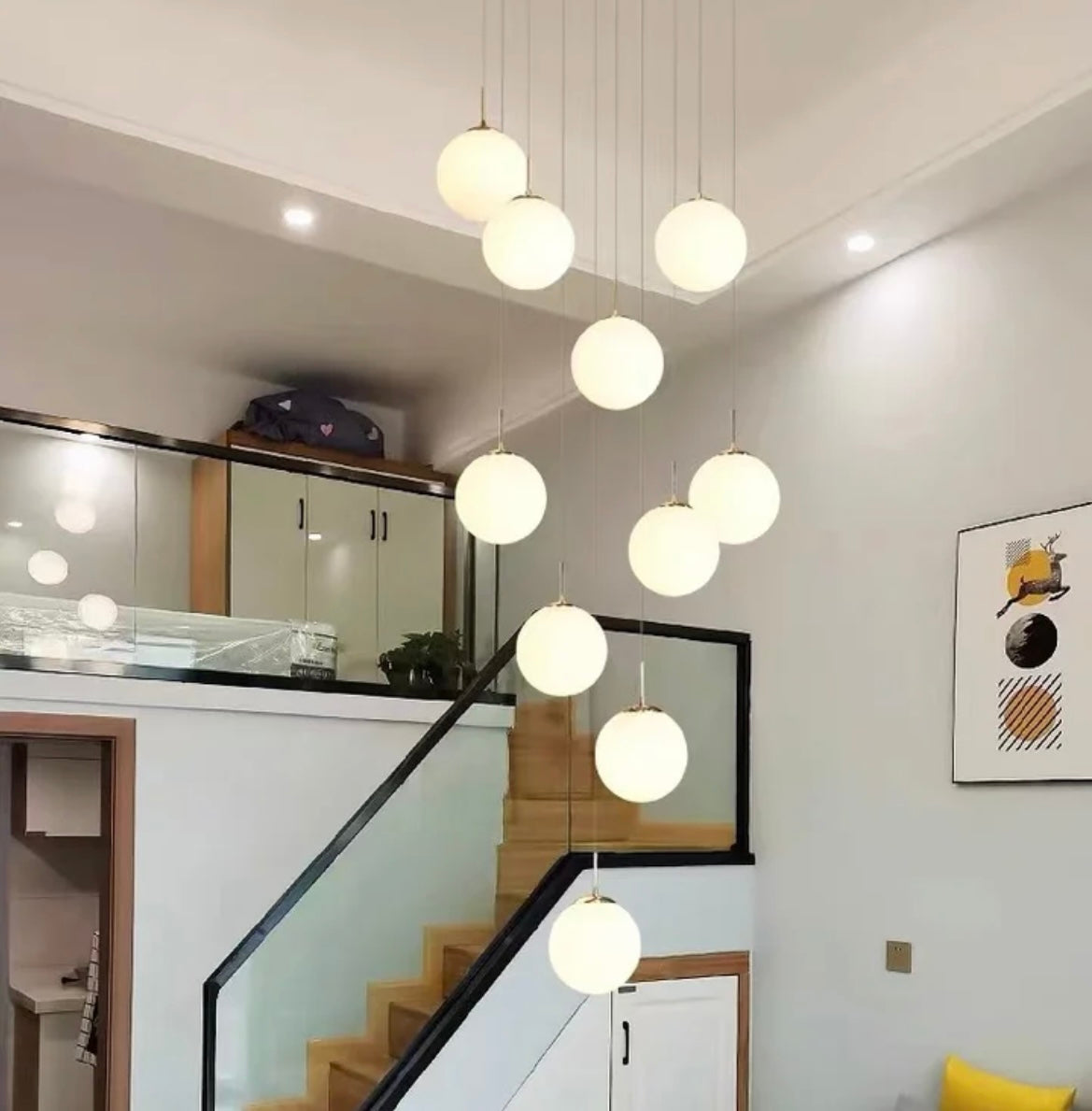 Milk White Nordic Staircase Pendant
