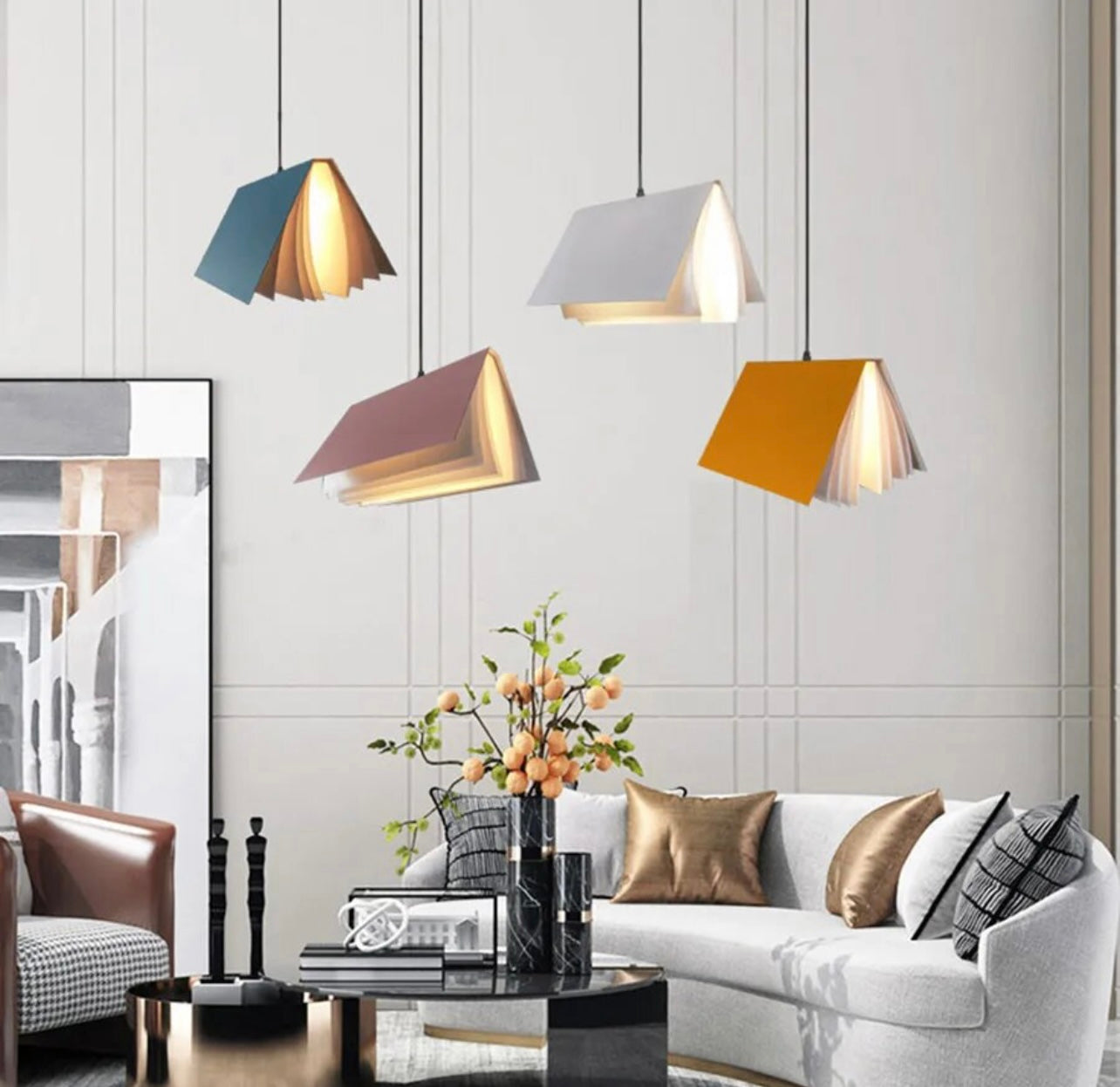 Floating Book Pendant Lighting
