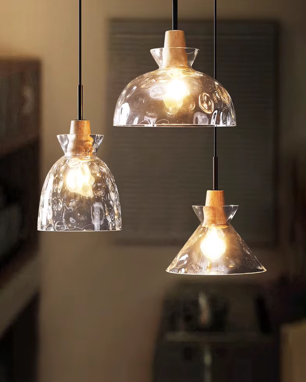 glass pendant lights for kitchen island