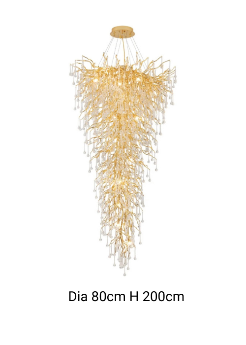 Gold luxury crystal droplet chandelier 