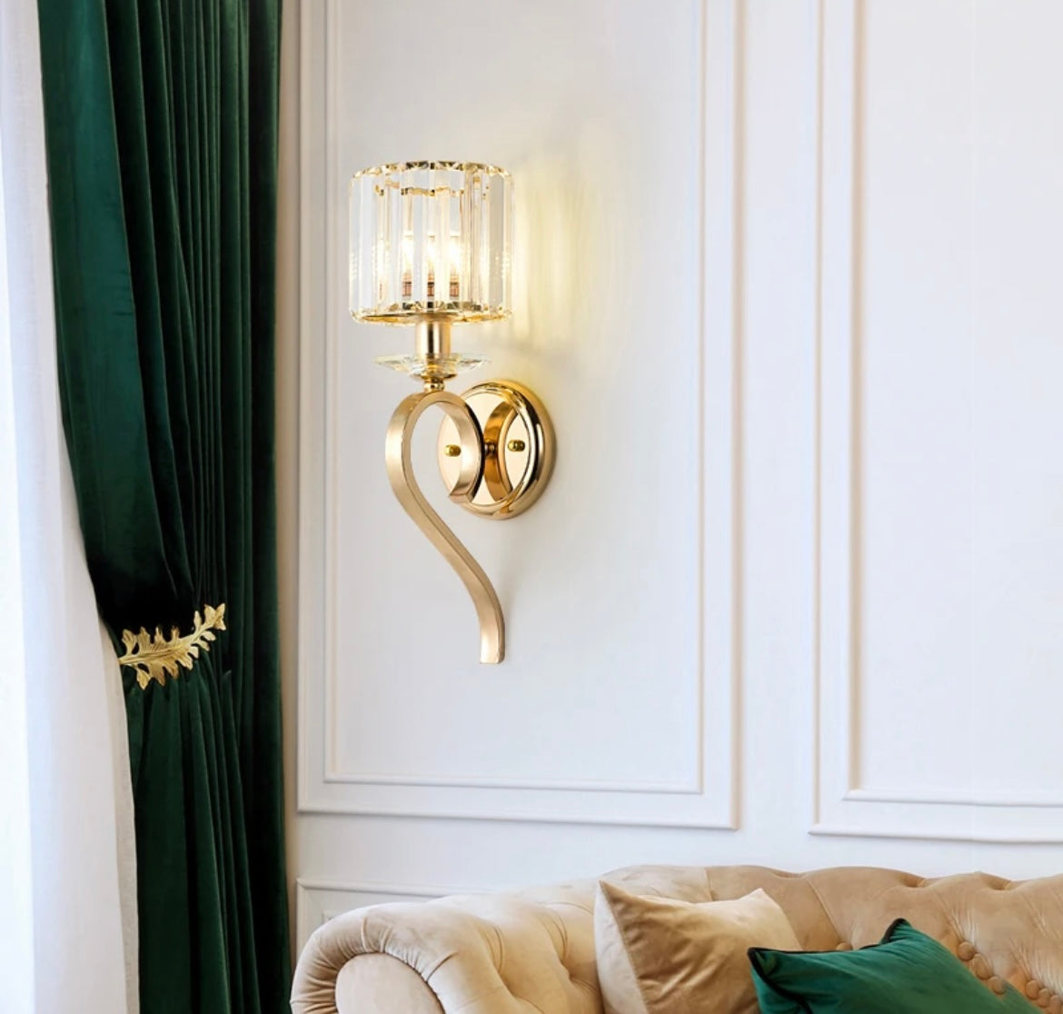 Gold colour Crystal Wall Lamp