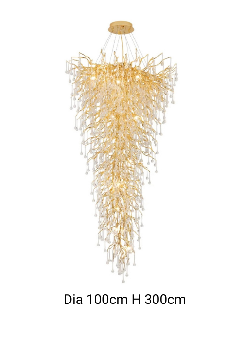 gold crystal droplet led chandelier 