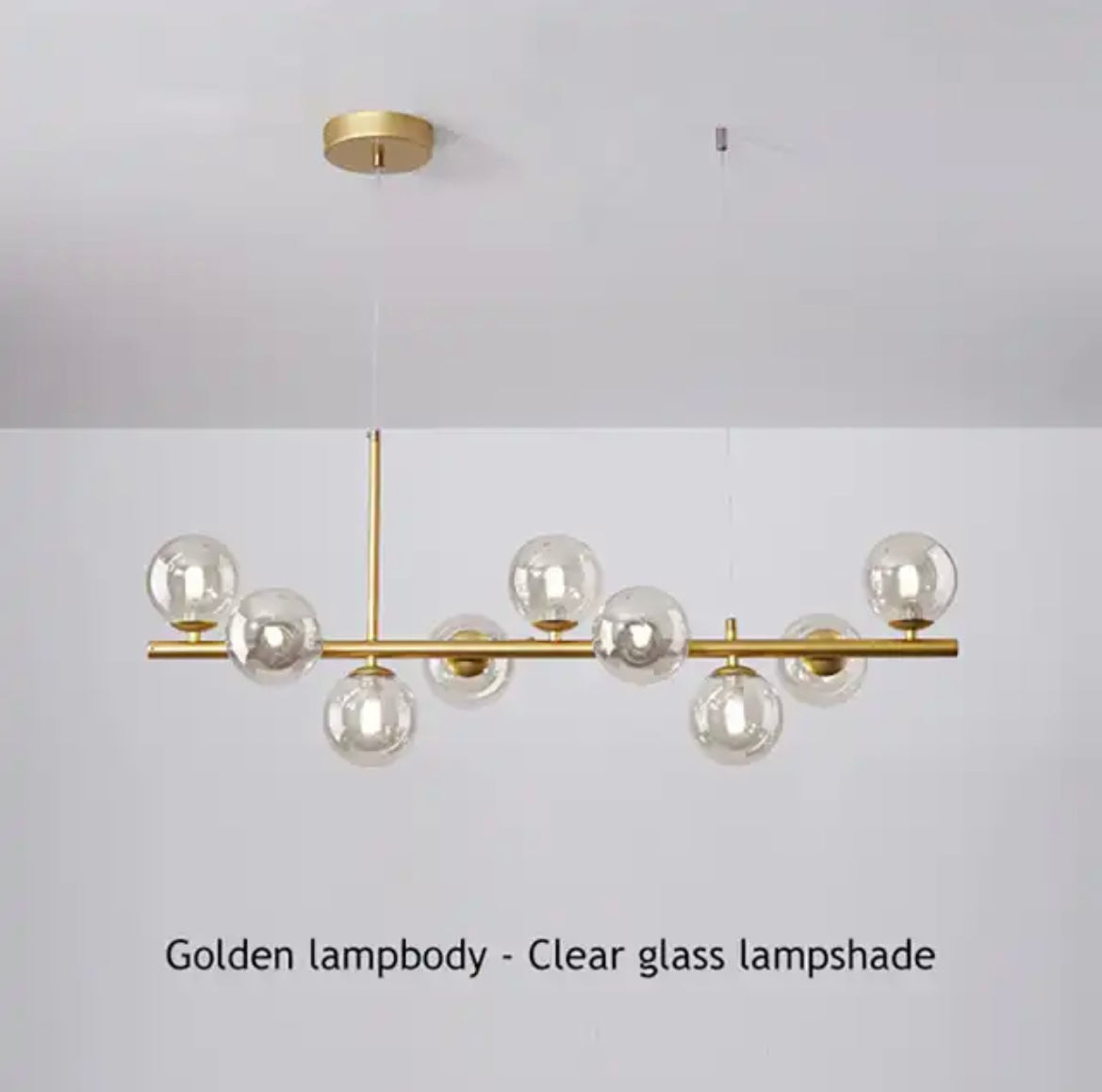 Gold bar pendant light 