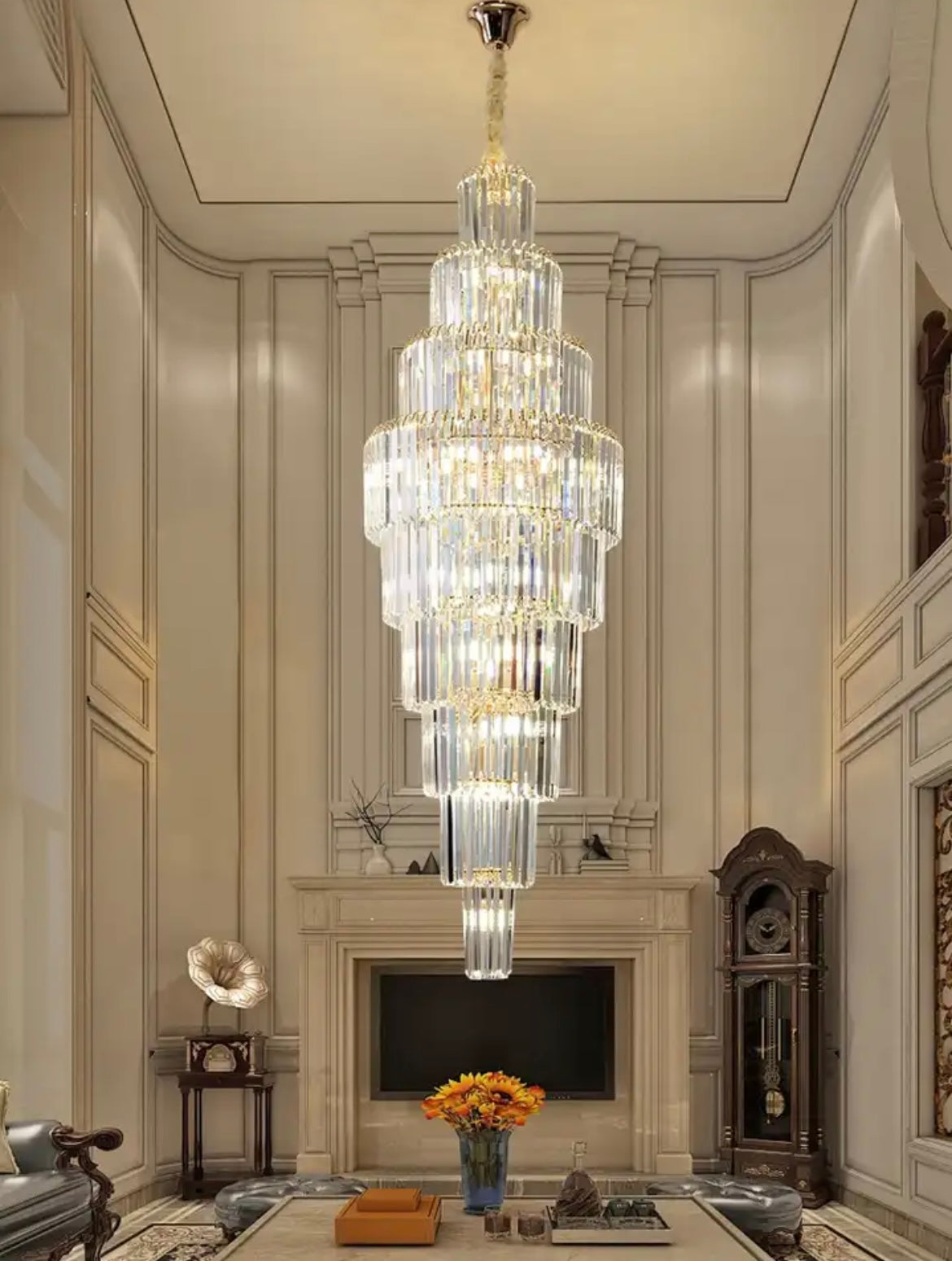 long chandelier for staircase uk