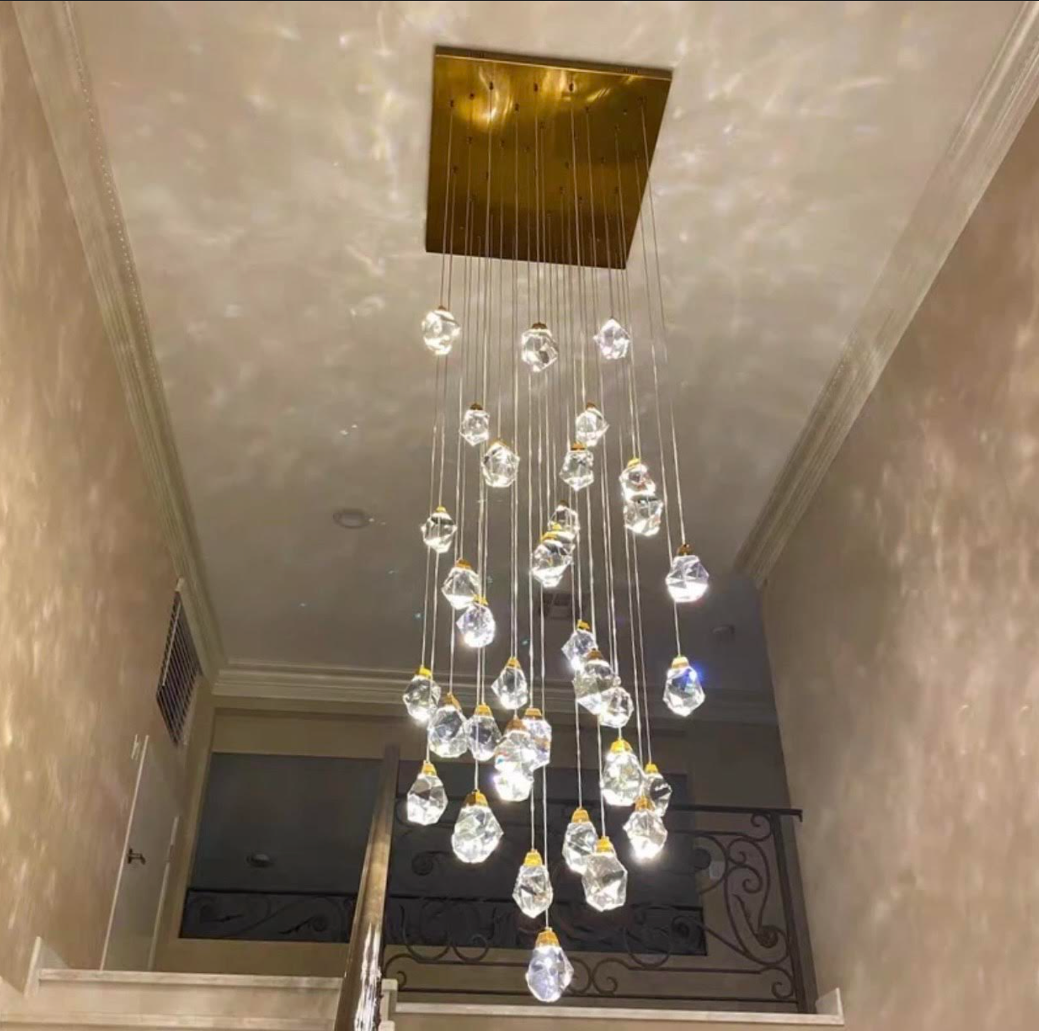 LED chandelier with clear crystal balls