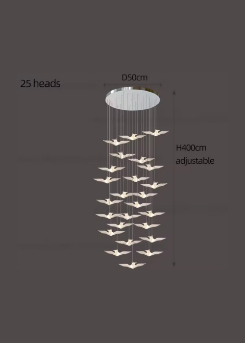 25 Head Piece Staircase Pendant 