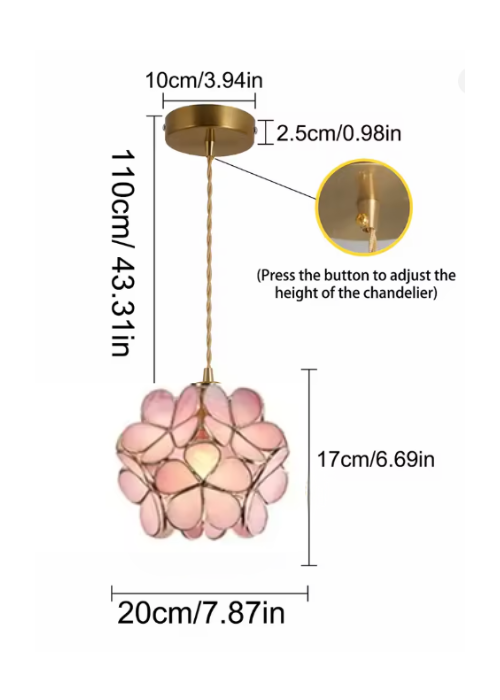 Pink Stained Glass Pendant 