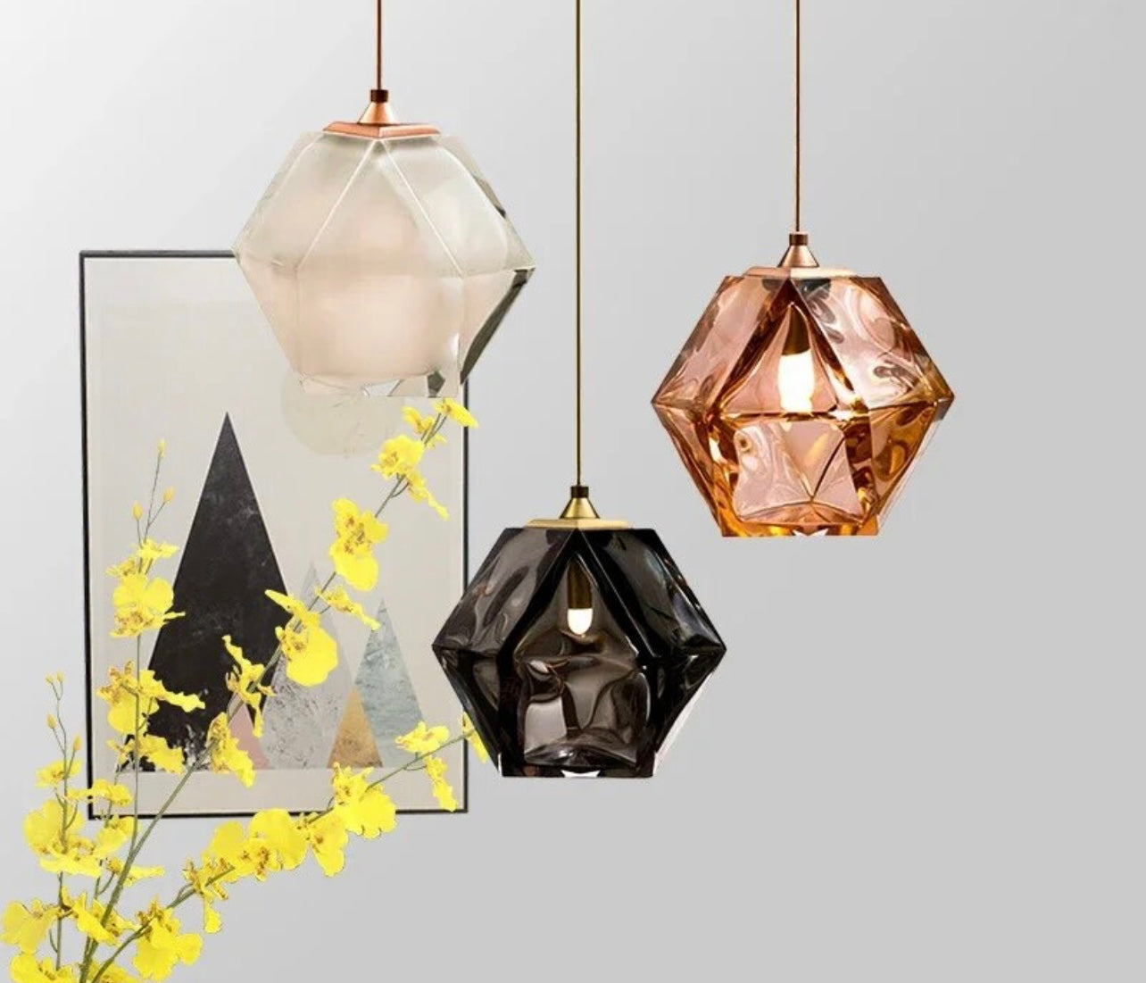 Polygonal Glass Pendant Light