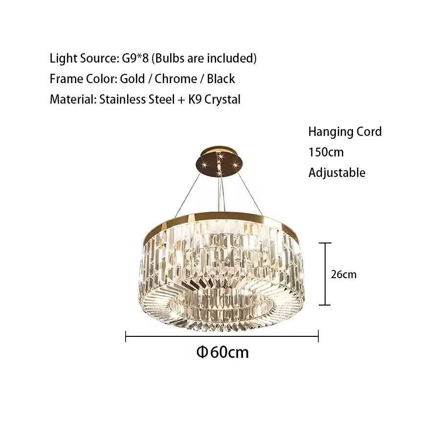 Circular Crystal Thick Chandelier