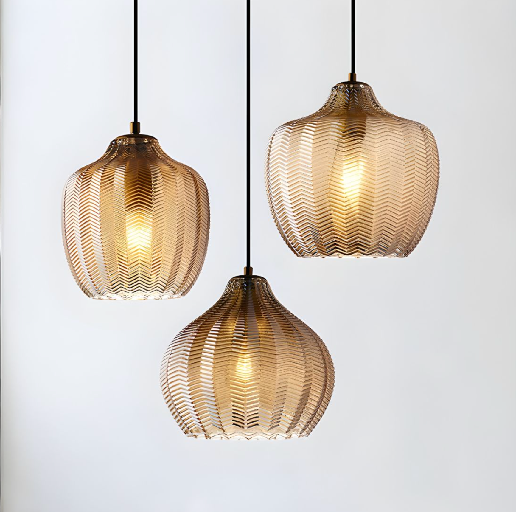 Detailed Amber Glass Pendants