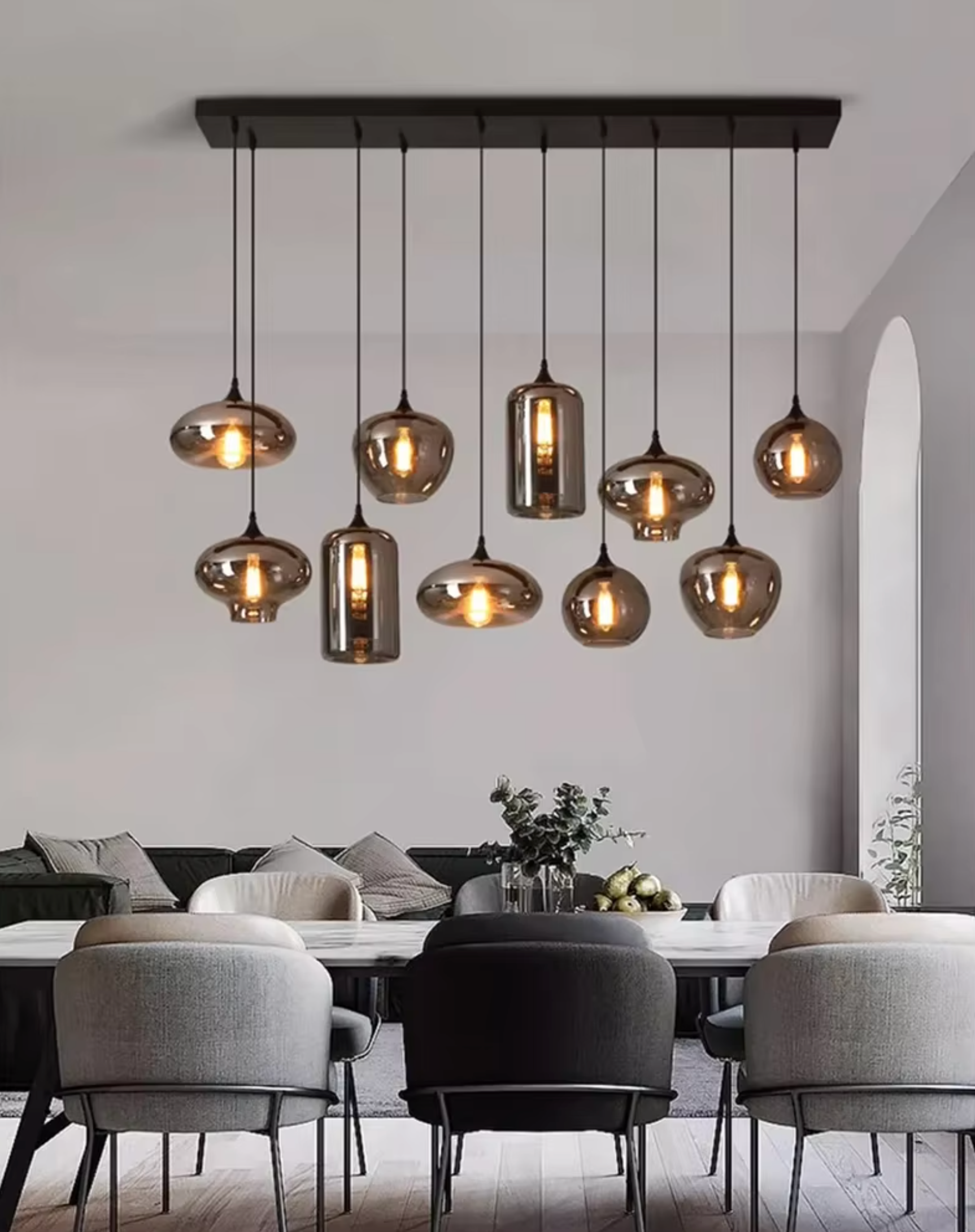 Dark Smoked Cluster Pendants