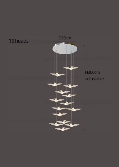 15 Head Luxury Bird Pendant 