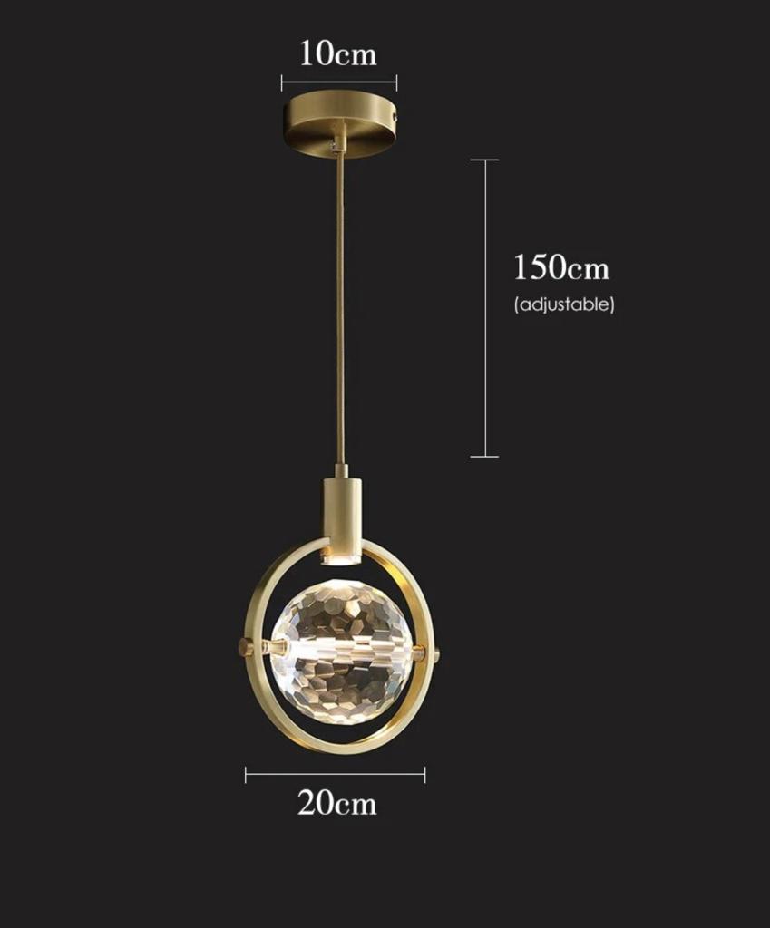 Stylish Round Planet Crystal Pendant Light