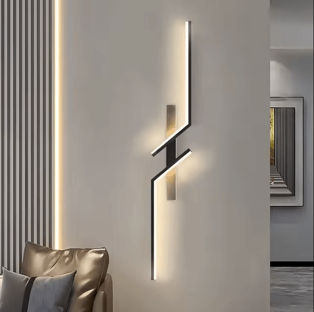 black and gold modern wall strip light