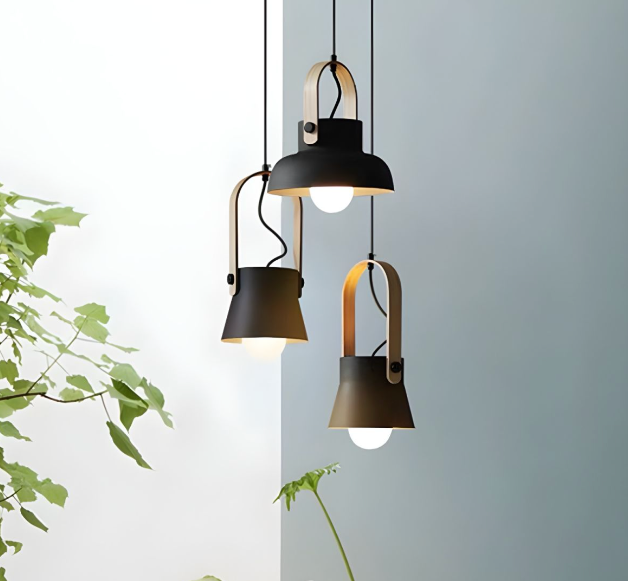 hanging wood pendant light