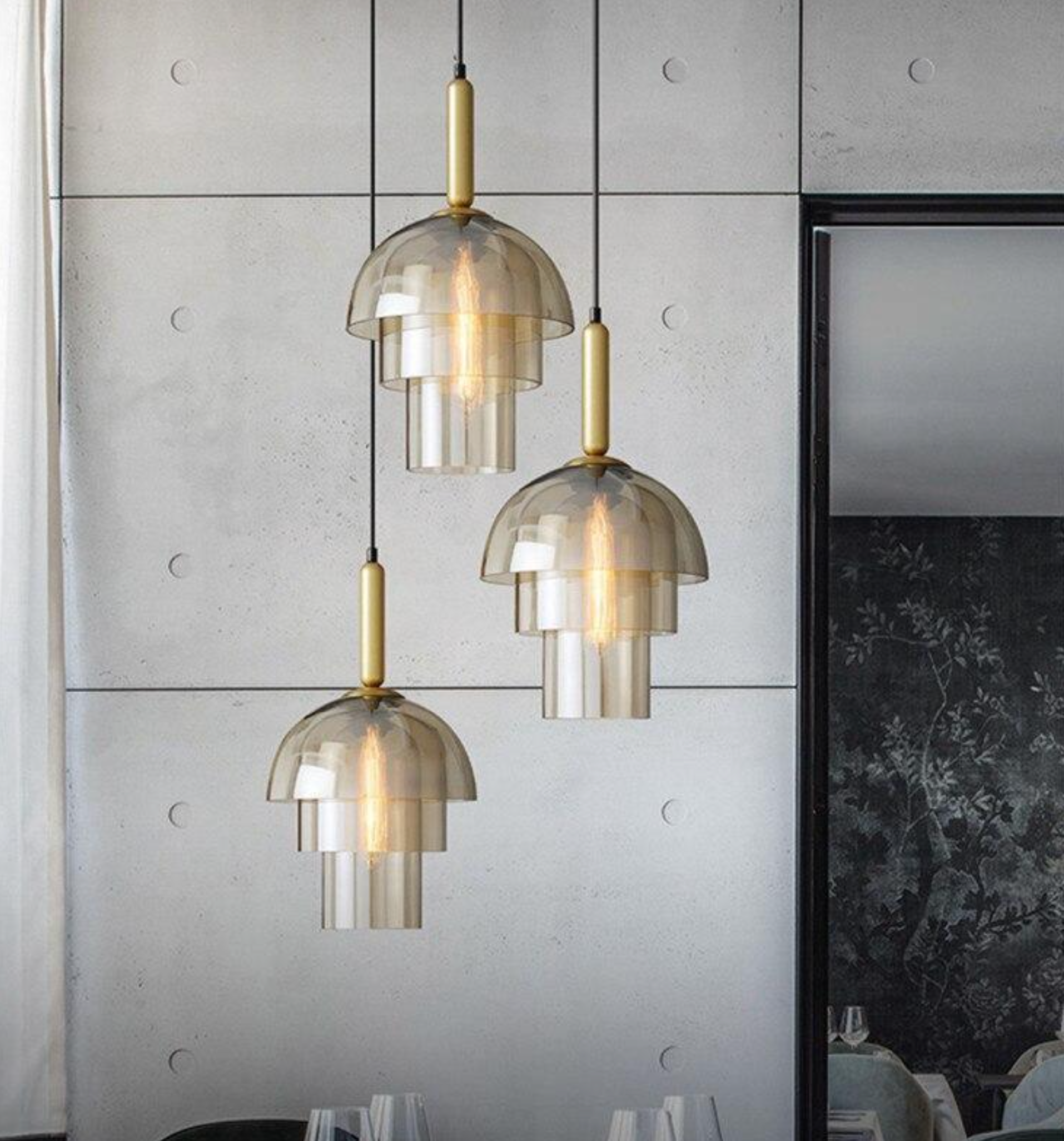 3 brass pendant lighting for kitchen