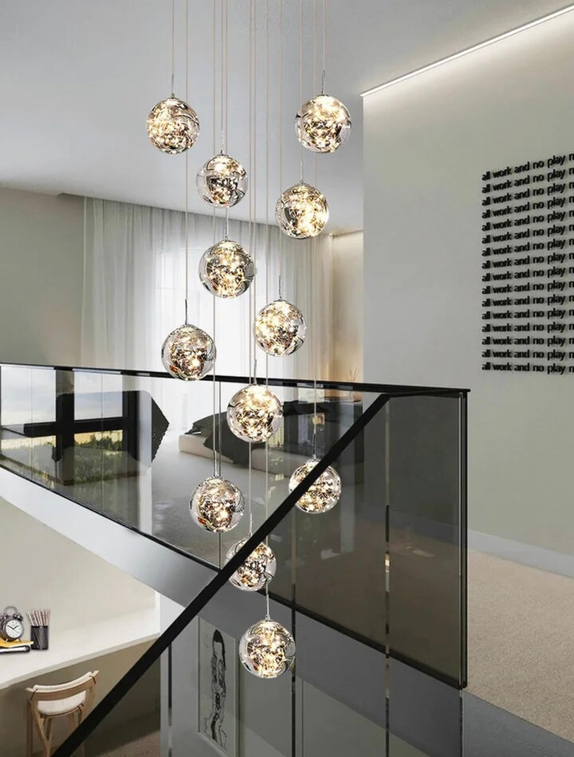 chandelier with glass globe