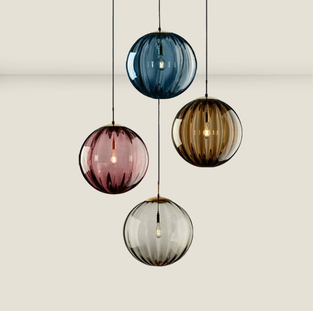 coloured glass pendant lighting