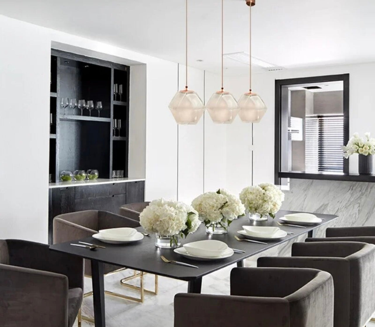 dining table Polygonal Glass Pendant Light