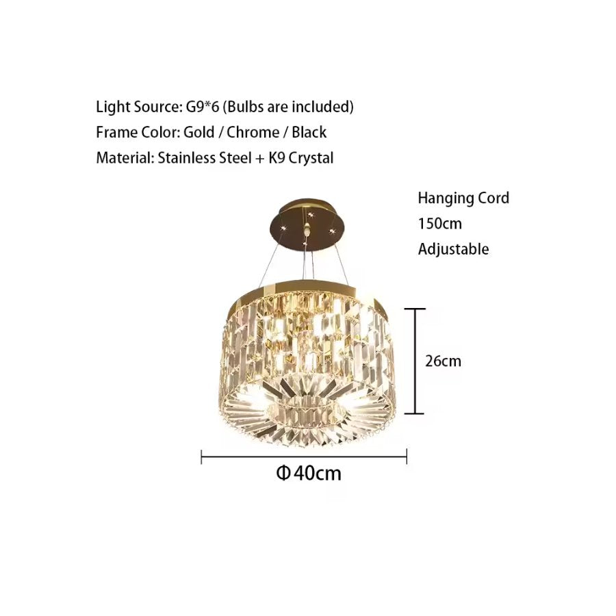 Circular Crystal Thick Chandelier
